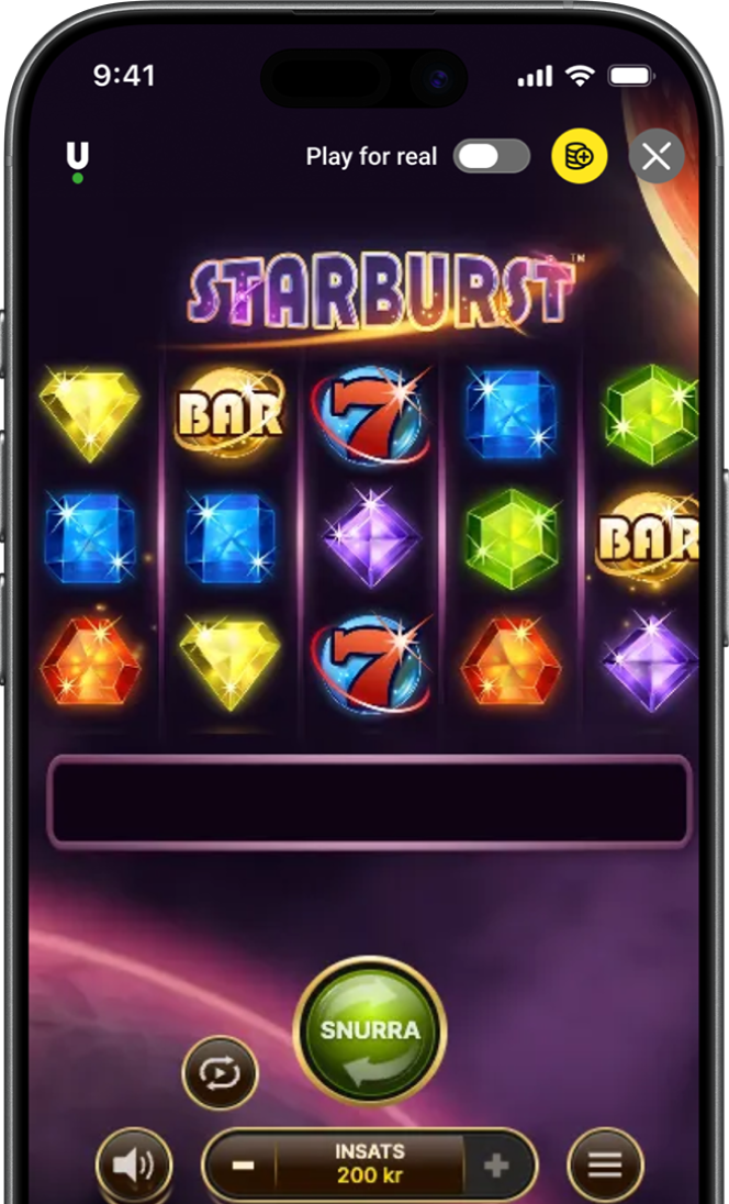 Casino game mobile view